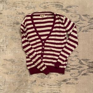 Purple and Grey Striped Burberry Cardigan
